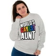 thumbnail image 4 of Worlds Gayest Aunt LGBTQ Family Pride Women Crewneck Sweatshirt Brisco Brands S, 4 of 6