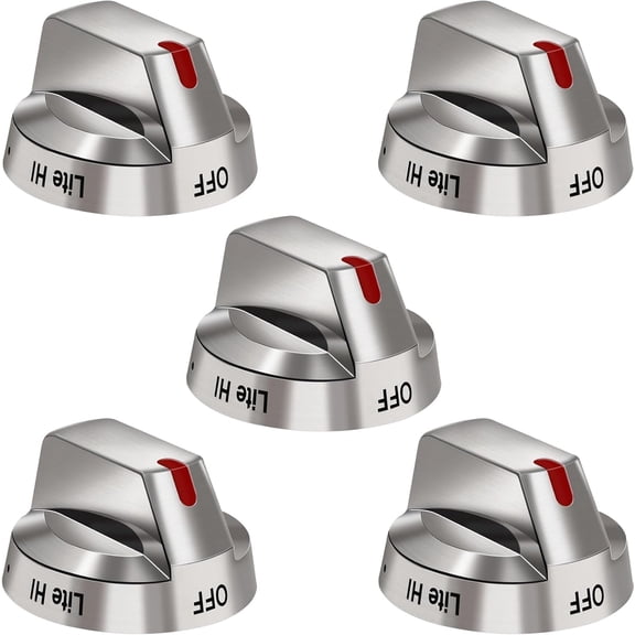 DG64-00473A Burner Control Dial Knob Range Oven Replacement Compatible with Samsung Gas Stove Knob NX58H5600SS NX58F5700WS NX58H5650WS NX58J7750SS NX58M6850SS(5PCS)