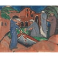 thumbnail image 2 of Josef Eberz 14x12 Gold Ornate Wood Frame and Double Matted Museum Art Print Titled - Funeral (1915), 2 of 4