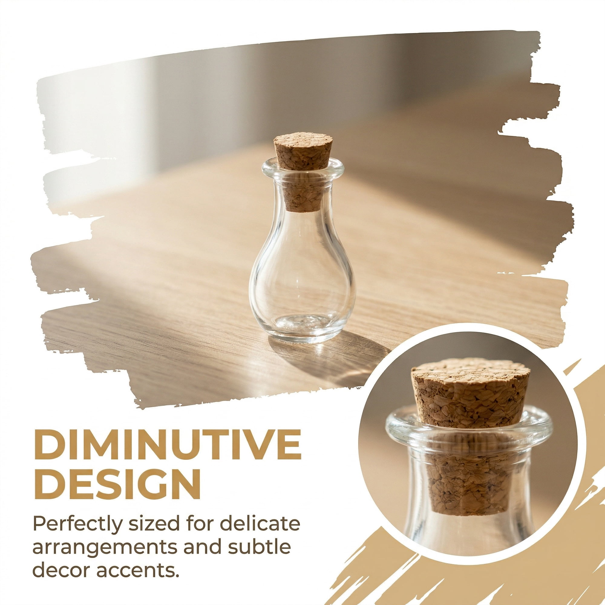 Unique Bargains 6Pcs Tiny Glass Bottles with Cork Stoppers Teardrop 0.6" x 0.6" x 1.2"