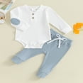 thumbnail image 2 of Baby Boys Pants Set  Long Sleeve Contrast Color Romper with Pants, 2 of 8