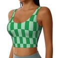 thumbnail image 2 of Fotbe green party Pattern Womens' Sports Bra Longline Wirefree Padded with Medium Support Sports Moisture-Wicking Workou Vest,Tank Top-XX-Large, 2 of 8
