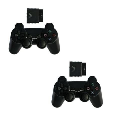 2 Pack Wireless Controller for Ps2 2.4g Wireless Game Pad Joysticks Gaming Controller for Play--station 2 Ps 2 Dual Vibration Feedback Motors