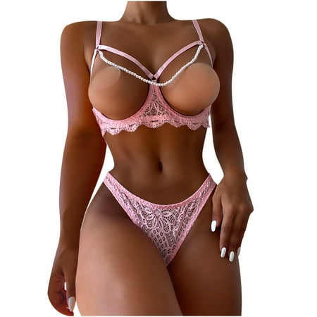 

AURIGATE Sexy Lingerie for Women Women Lingerie Corset Lace Free Wire Racy Muslin Sleepwear Underwear Tops+Briefs Clearance