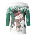 thumbnail image 4 of WEAIXIMIUNG T-Shirt de Noël Imprimé Col Rond Manches 3/4 Décontracté pour Femmes Saint-Valentin, 4 of 5