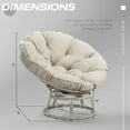 thumbnail image 4 of MeetLeisure Papasan Chair, Swivel PE Wicker Outdoor Patio Lounge Chair with Cushion, Beige, 4 of 8