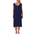 thumbnail image 3 of Womens Cotton Nightgown Sleeveless Sleepshirt Long Tank Nightdress Scoop Neck Chemise Lounge Pajamas Nightshirt XL Navy, 3 of 6