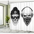 thumbnail image 4 of Ambesonne Black White Shower Curtain, Funny Skull Band, 69"Wx84"L, Black White, 4 of 4