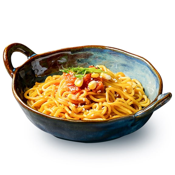 Qeeadeea Ceramic Bowl With Handle, Ramen Bowl Ceramic, Pho Bowls Large, Soup Bowl Microwave Safe, Udon Noodle Bowl-blue-20x16.5x6.5cm, 700ml