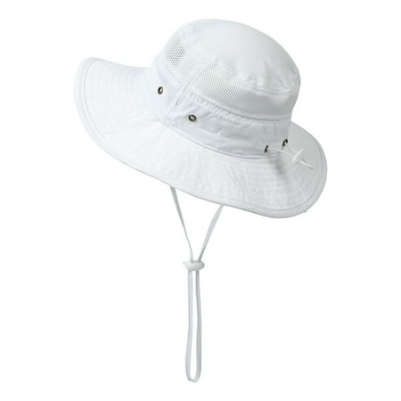 

TOWED22 Kid s Sun Hat Wide Brim UPF 50+ Protection Hat For Toddler Boys Girls Adjustable Bucket Hat Sunhat for Kids White