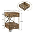 thumbnail image 5 of VECELO Wooden Nightstand with 2 Drawers, Industrial End Table for Bedroom/Living room, Brown, 5 of 8