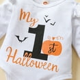 thumbnail image 5 of Mercatoo 𝐈𝐧fant Baby Girl My 1st Halloween Clothes Set Long Sleeve Romper Tulle Tutu Skirt 4Pcs Toddler Girls Outfit, 5 of 7