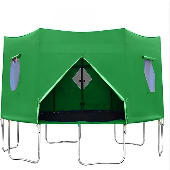 BESTSKY Trampoline Tent Waterproof Trampoline Tents Oxford with Sunscreen Coating Trampoline Tent Cover Fit for(Not Rod)-10FT Green