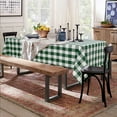 thumbnail image 6 of 60 x 84 Inch Checkered Tablecloth Rectangle - Waterproof and Wrinkle Resistant Table Cloth for Picnic, Dinner and Party, Washable Polyester Fabric, Forest Green and White Gingham Pattern, 6 of 6
