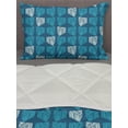 thumbnail image 3 of Abstract Comforter & Sham Bedding Set, Triangular Silhouettes Geometric Motifs Cubes Scribble Design Hand Drawn Like, 3 pcs Duvet Set Microfiber Filling Quilt, 5 Sizes, Turquoise Blue, by Ambesonne, 3 of 4
