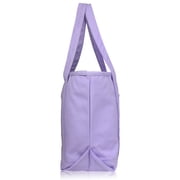 DALIX 20 Solid Color Cotton Canvas Shopping Tote Bag in Lavender