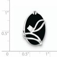 thumbnail image 2 of Sterling Silver Rhodium Plated Onyx and CZ Slide QP470 (22mm x 15mm), 2 of 2