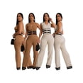 thumbnail image 5 of Conjuntos de 2 piezas para mujer, conjuntos a juego, conjuntos de dos piezas de punto, trajes de top y pantalón, ropa, novedad de 2024, otoño e invierno, 5 of 5