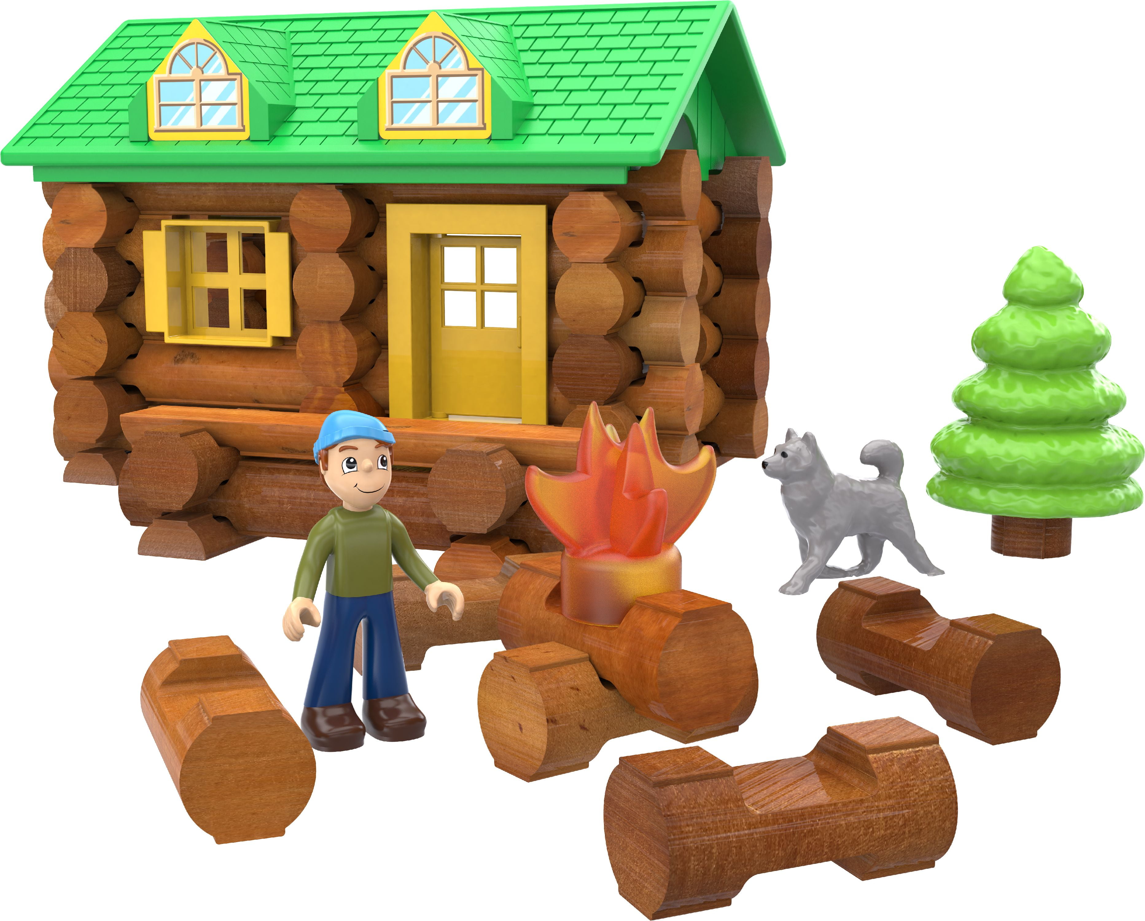 LINCOLN LOGS On the Trail - Real Wood Logs - 59 parts - Ages 3 and up