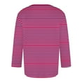 thumbnail image 3 of M-5X Mens Big & Tall T Shirts Plus Size 3/4 Sleeve Crewneck Tshirts Shirt Casual Stripe Printed Pullover Breathable Going-Out Workout Tees Tops, 3 of 4