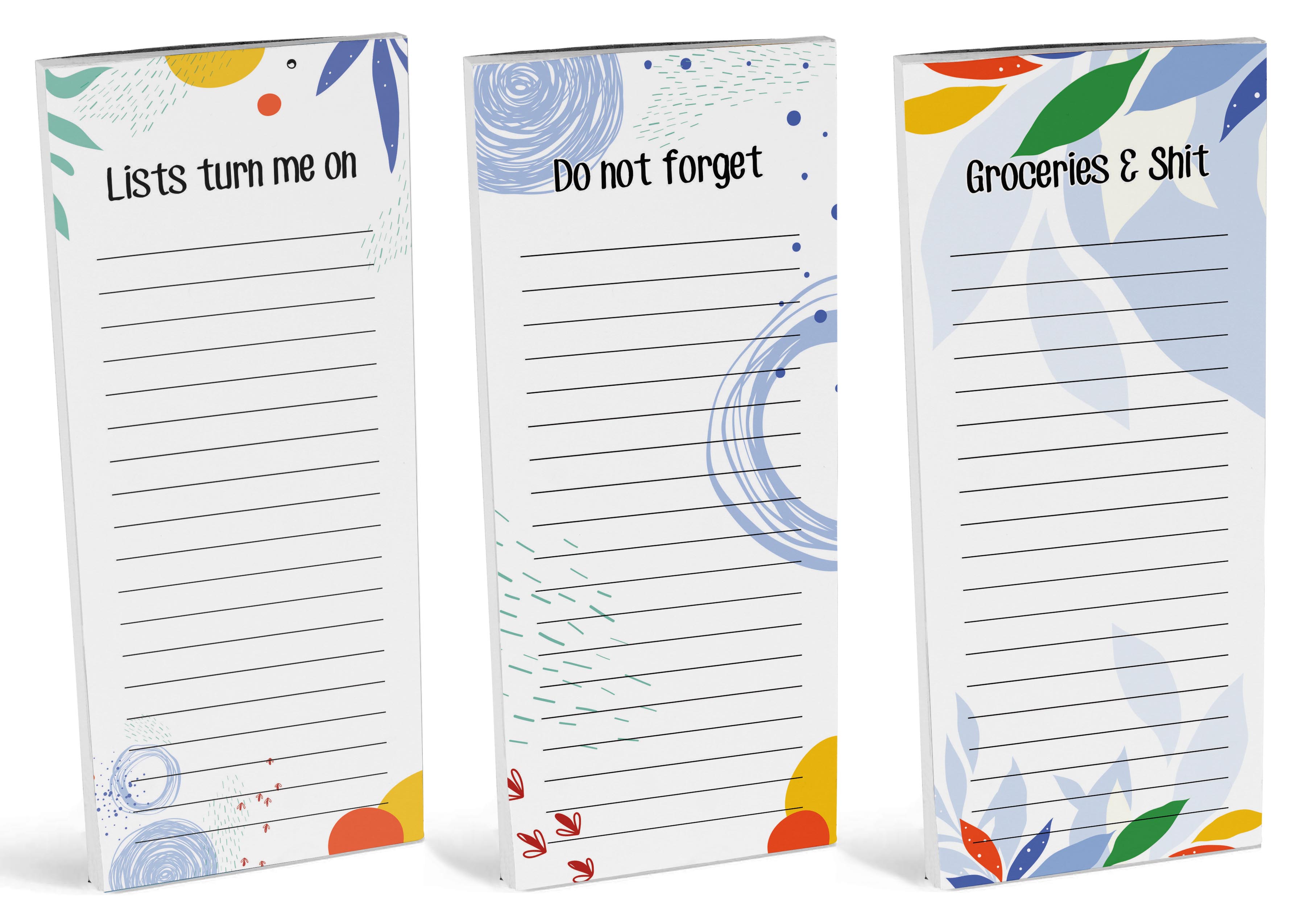 Inkdotpot Pack of 3 Magnetic Fridge To-Do List Notepads- Magnetic Memo Pads For Refrigerator-(50 Sheets Each)-Z7
