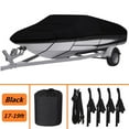 thumbnail image 6 of Labwork Boat Cover, 210D Oxford Fabric PU Coating, Suitable for 17-19ft V-Hull Tri-Hull Boats, Black, 6 of 6