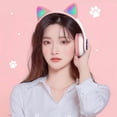 thumbnail image 5 of Auriculares inalámbricos Bluetooth para niños, adolescentes y adultos, auriculares Bluetooth supraaurales con micrófono, auriculares con orejas de gato para niñas y mujeres (rosa), 5 of 5