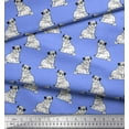 thumbnail image 2 of Soimoi Modal Satin Fabric Pug Dog Fabric Prints by Yard 42 Inch Wide, 2 of 3