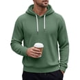thumbnail image 6 of happyYEE Men's Waffle Hoodie with Drawstring, Casual Long Sleeve Hooded Sweatshirt, Fall Fashion Versatile Pullover Tops, 6 of 9