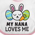 thumbnail image 4 of Inktastic My Nana Loves Me with Bunny and Easter Eggs Boys or Girls Baby Bib, 4 of 4