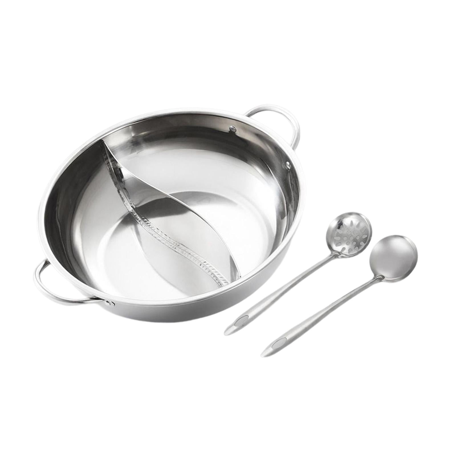 Kichvoe camping cookware wok stainless steel cookware shabu pan metal pans  for cooking household kitchenware small cooking pots household pan dry pot
