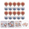 thumbnail image 3 of 60pcs Christmas Themed Snowflake Pattern Wooden Beads Diy Crafts Making Beads, 3 of 8