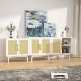 thumbnail image 3 of LYNSOM Sideboard Buffet Cabinet with Storage, Set of 3, Kitchen Buffet Storage, White Rattan Cabinet with Doors for Hallway, Entry, Living Room, 3 of 16