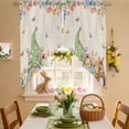 thumbnail image 2 of Easter Swag Valance Curtains Easter Gnomes Rabbits Tulip Flower Plants Retro Linen Rod Pocket Swag Curtains Small Window Treatments for Kitchen Bathroom Bedroom 28" W x 36" L, 2 Panels, 2 of 9