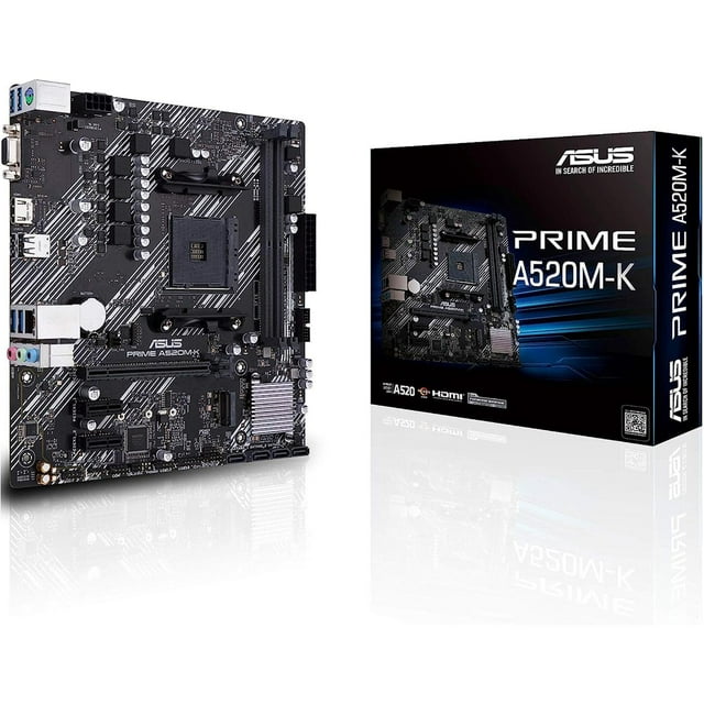 Tarjeta Madre ASUS PRIME A520M-K AM4 2x DDR4 1x M.2 PCIe 3.0 Micro ATX negro