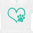 thumbnail image 4 of Inktastic Teal Heart With Paw Print Girls Toddler Dress, 4 of 5