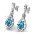 thumbnail image 2 of 6x4mm Pear Swiss Blue Topaz 925 Sterling Silver Chandelier Valentines Day Gifts Earrings, 2 of 4