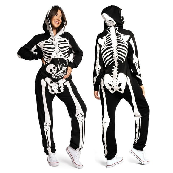 Mono de maternidad Tipsy Elves para mujer con forma de esqueleto, diseño de esqueleto, talla XL