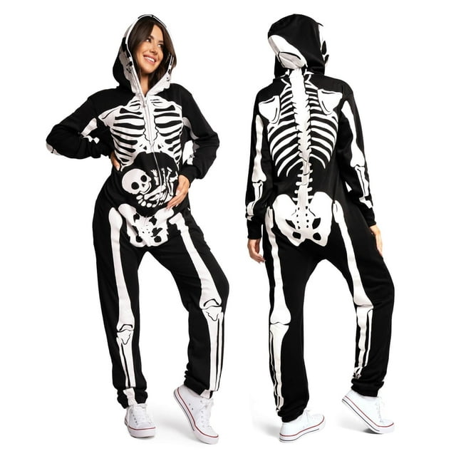 Mono de maternidad Tipsy Elves para mujer con forma de esqueleto, diseño de esqueleto, talla XL