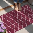 thumbnail image 4 of Burgundy Geometric Quatrefoil Pattern Door Rugs,Washable Non Slip Door Mats Indoor,Decorative Door Mats,Entry Mat Indoor for Entrance,Bedroom,Kitchen,Bathroom,20"x32", 4 of 6