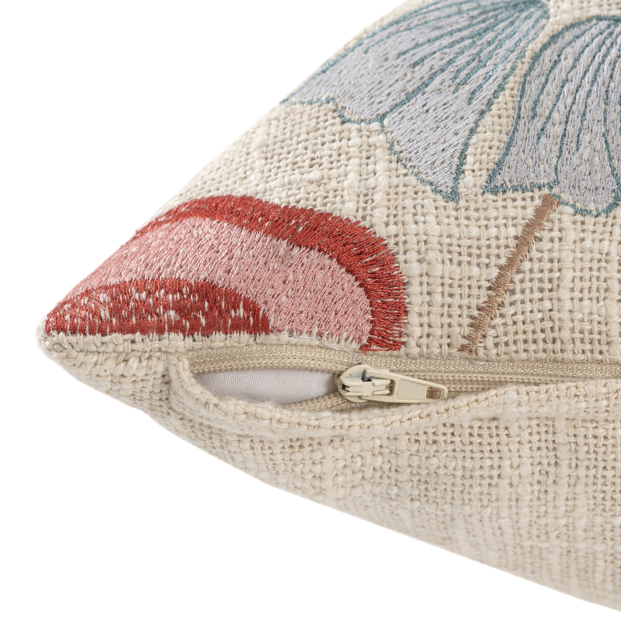 Harlow Hill Camden 24" x 24" Ivory Multi Floral Cotton Adult Decorative Throw Pillow Cover