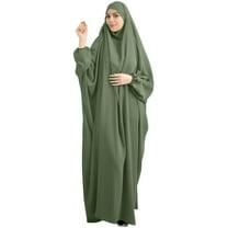 Shinycome One-Piece Prayer Dress Full Cover Hooded Islamic Abaya Kaftan with Hijab