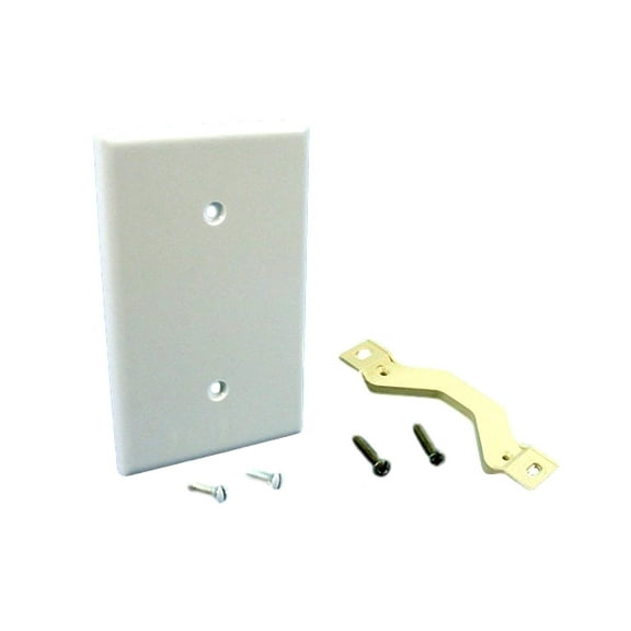 Leviton 88019 Single Gang Blank Wall Plate, Standard Size, Strap Mount, White