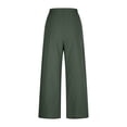 thumbnail image 5 of RYDCOT Women's Casual Cotton Linen Pants Elastic Waist Drawstring Solid Color Lounge Pants with Pockets Green, 5 of 7