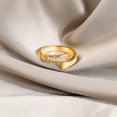 thumbnail image 3 of Anillo abierto ZHIPENG lujo ligero con incrustaciones de circonitas diseño Corea del Sur, 3 of 5