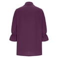 thumbnail image 4 of Casual Tops for Women Loose Fit Long Sleeve Solid Color Fashion Lapel Beach Essentials for Womens,Purple,XL, 4 of 4