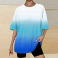 thumbnail image 2 of Dealovy T-Shirts Oversize pour Femmes Manches Courtes Col Rond Été Décontracté Dégradé Confortable, 2 of 4