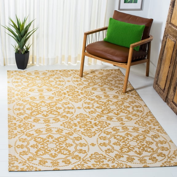 SAFAVIEH Cedar Brook Carleton Medallion Area Rug, Natural/Gold, 4' x 6'