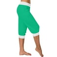 thumbnail image 6 of gbyLJF Womens Summer Capris Casual Elastic Waist Drawstring Yoga Jogger Lightweight Running Cropped Sweatpants A01_Green M, 6 of 6