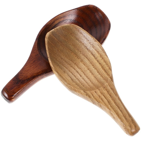MERRYHAPY Wooden Scoops Brown Convenient Measuring Spoon 2Pcs 3.5in